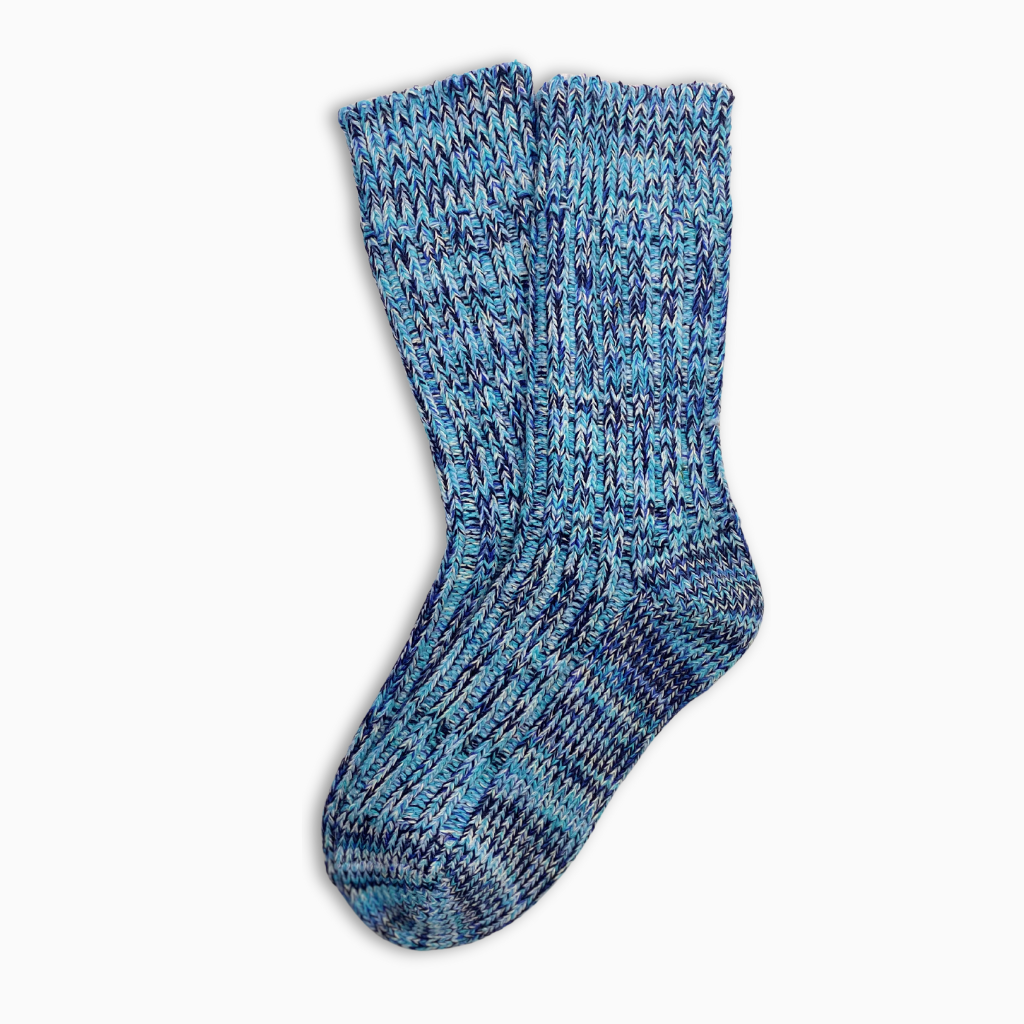 Abstract Socks Blue, Premium Cotton Socks, Front