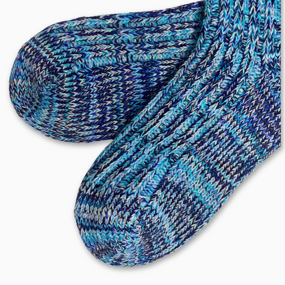 Abstract Socks Blue, Premium Cotton Socks, Yarn Detail