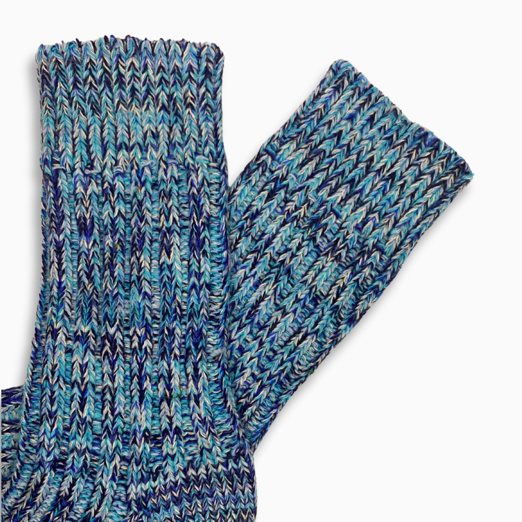 Abstract Socks Blue, Premium Cotton Socks, Sideways