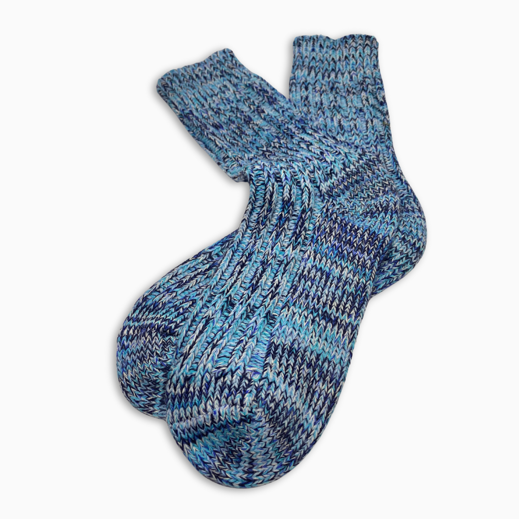 Abstract Socks Blue, Premium Cotton Socks, Closeup