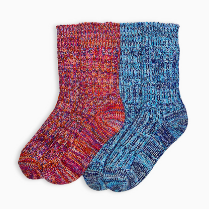 Abstract Socks Pack Red & Blue, Premium Cotton Socks, Colours