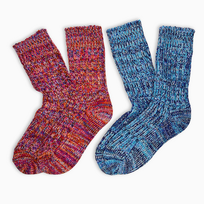 Abstract Socks Pack Red & Blue, Premium Cotton Socks, Front