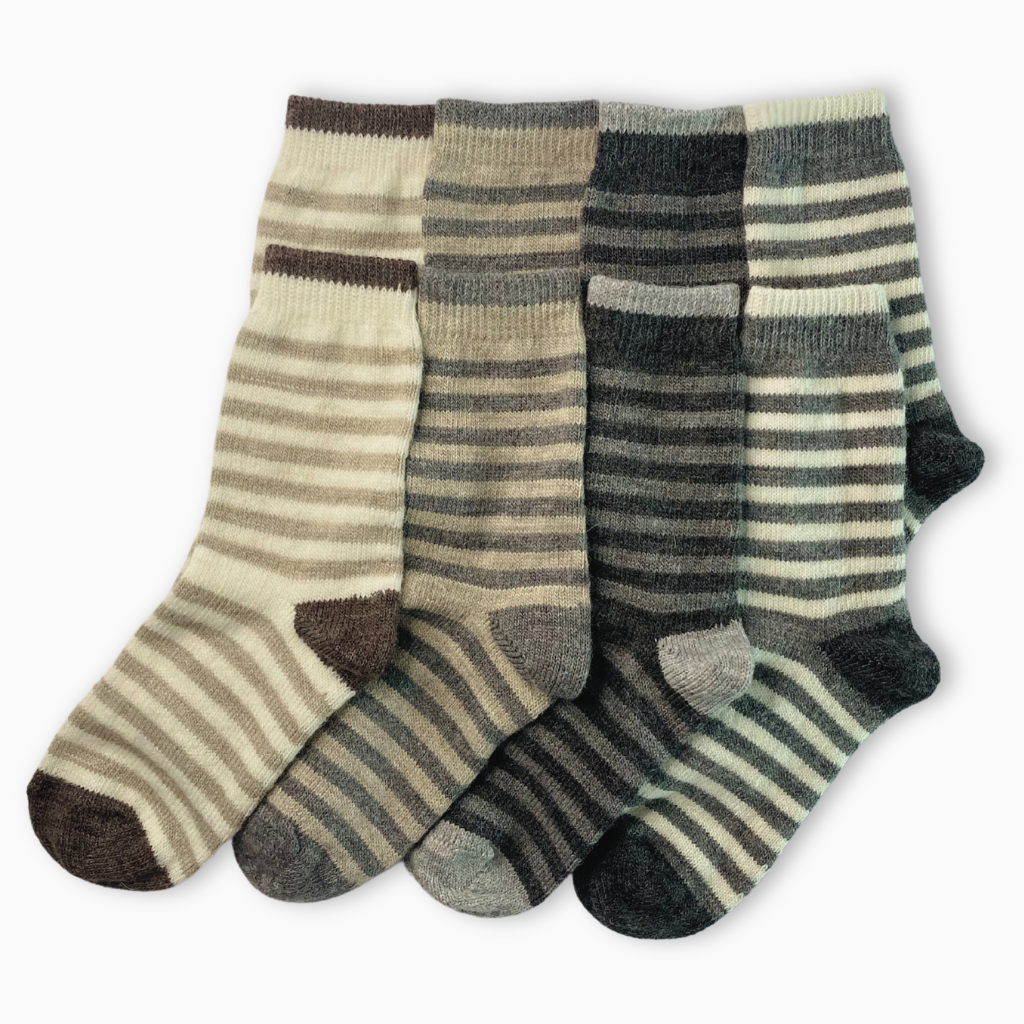 Classic Kids Socks Pack with 4 pairs, Alpaca Wool Socks, Front