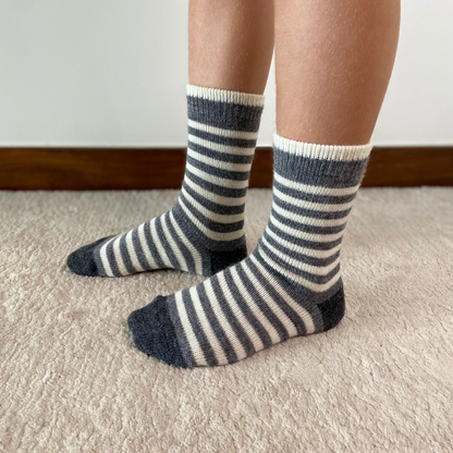 Classic Kids Socks Pack with 4 pairs, Alpaca Wool Socks, Wearing