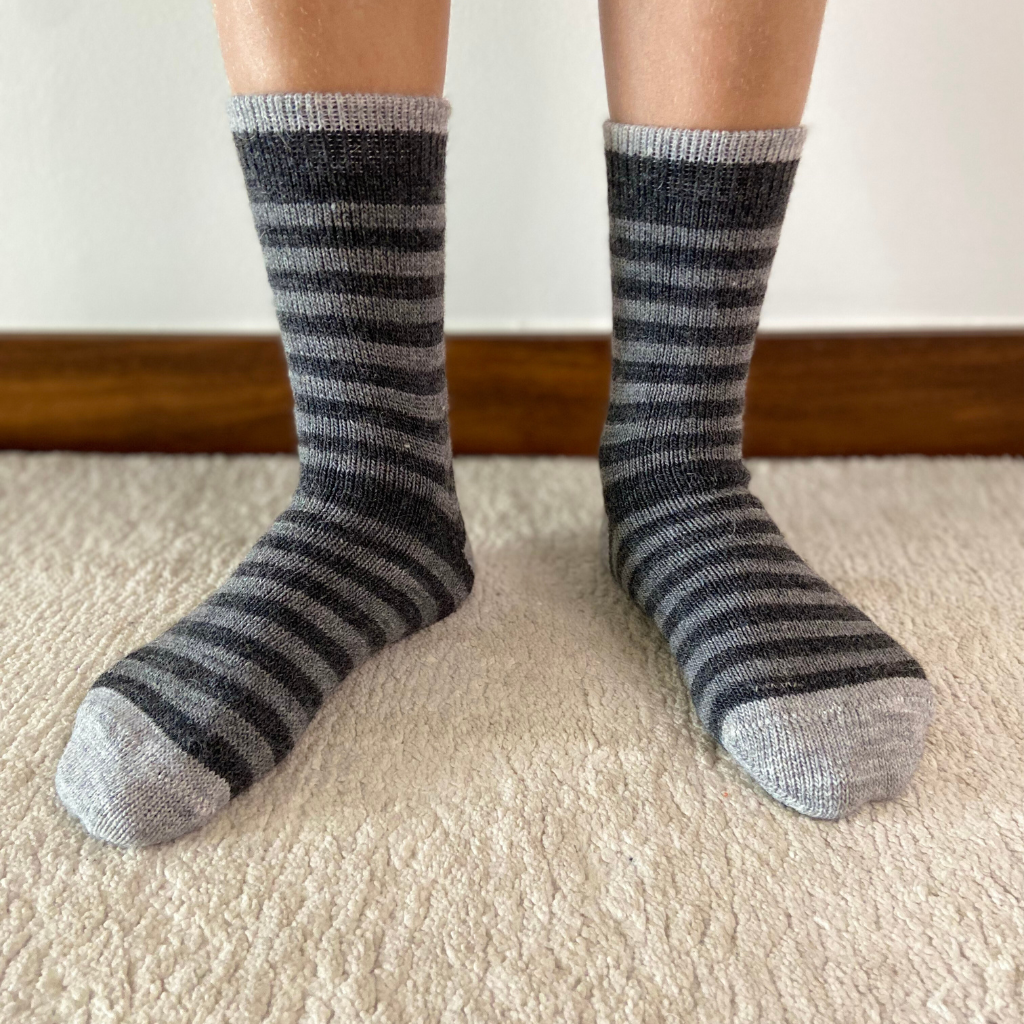 Classic Kids Socks Pack with 4 pairs, Alpaca Wool Socks, On the feet