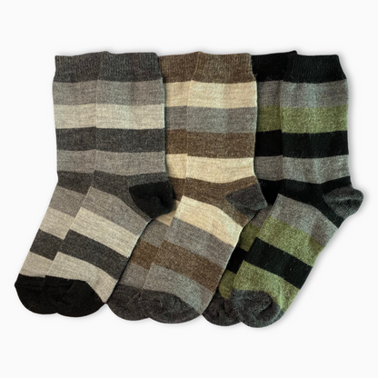 Classic Socks - Pack 3 pairs (Grey/Brown/Green)