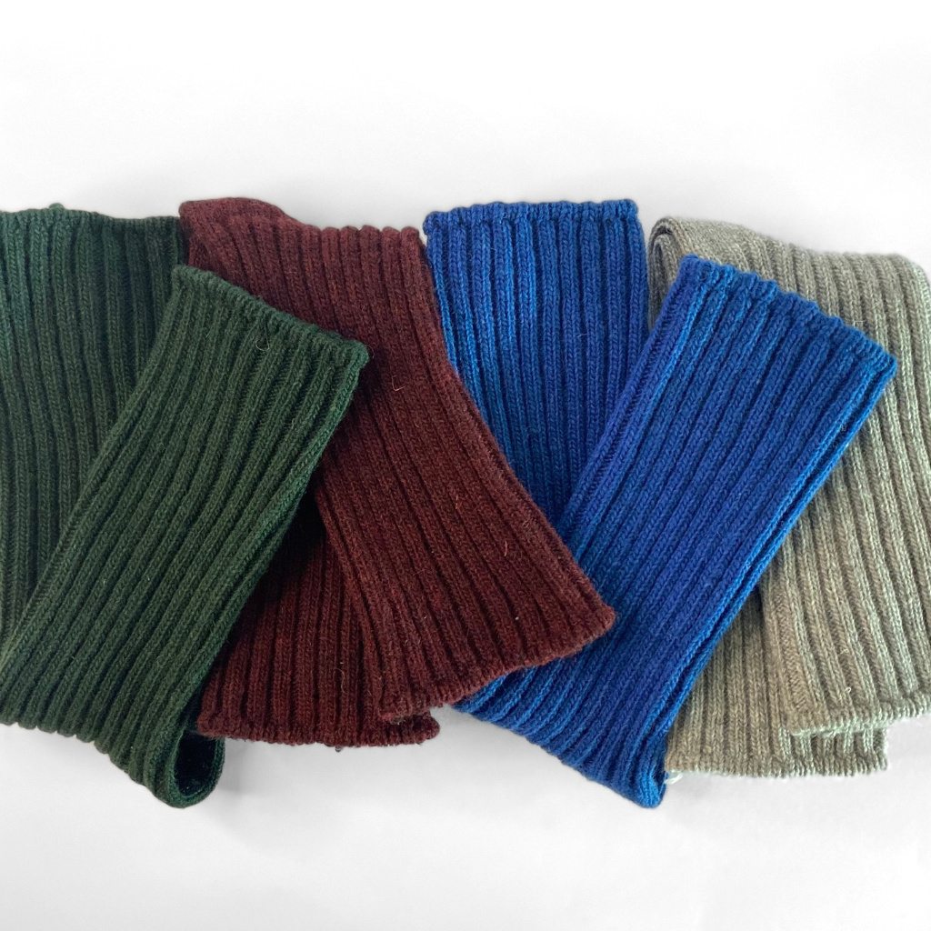 Eco Wool Socks - Pack 4 pairs (Green/Bourdeaux/Grey/Blue)