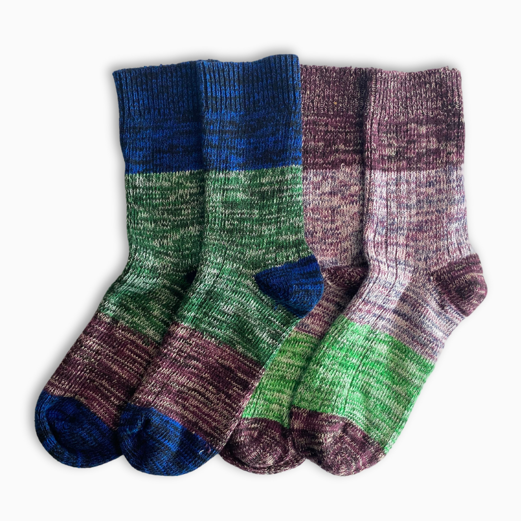 Forest Socks - Pack 2 pairs (Blue/Purple)