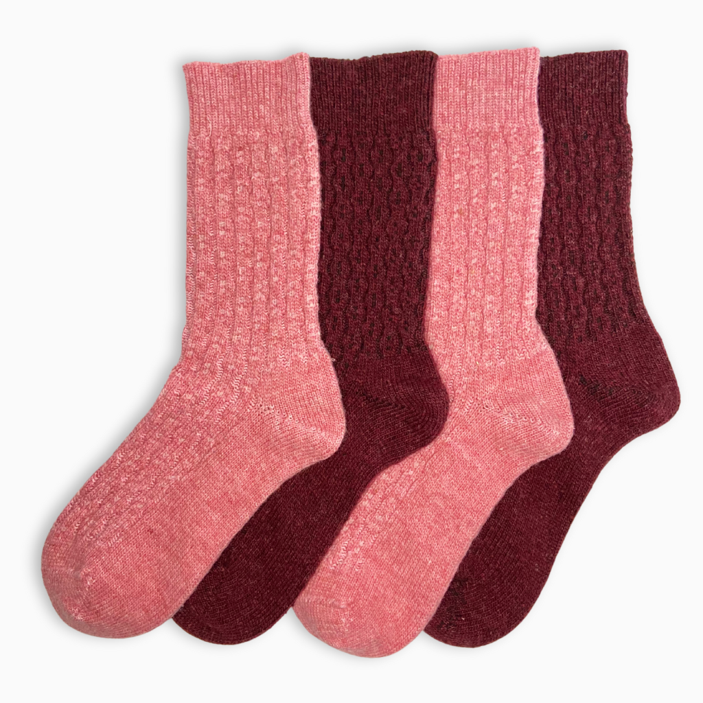 Nature Socks - Pack 2 pairs (Bourdeaux/Pink)