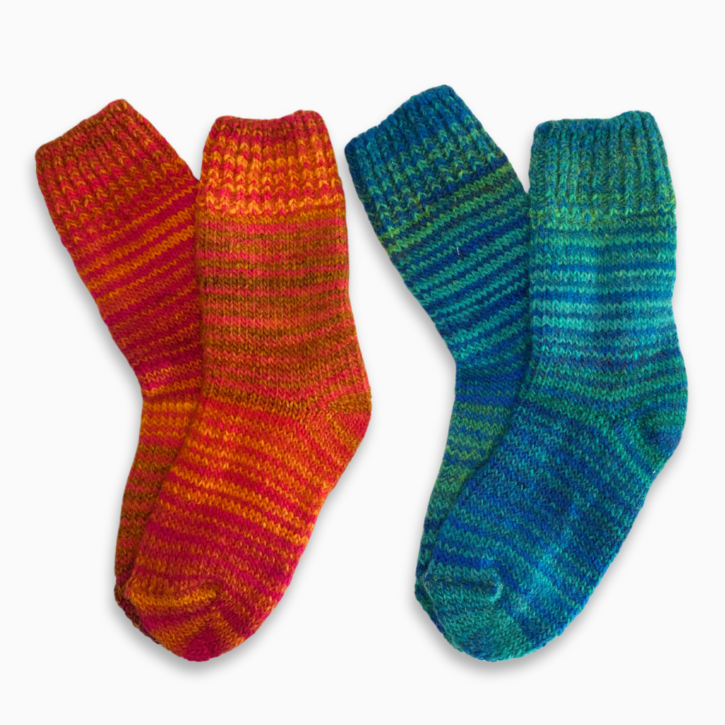 Nostalgia Kids Socks - Pack 2 pairs (Orange/Green)