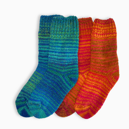 Nostalgia Kids Socks - Pack 2 pairs (Orange/Green)